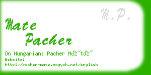 mate pacher business card